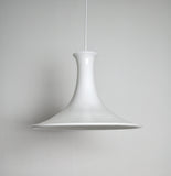 White Mouth Blown Opaline Glass Pendant for Holmegaard, Denmark, 1980s