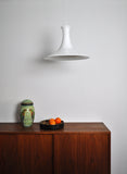White Mouth Blown Opaline Glass Pendant for Holmegaard, Denmark, 1980s