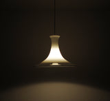 White Mouth Blown Opaline Glass Pendant for Holmegaard, Denmark, 1980s