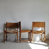 Oak and Cane Dining Chairs model 351 designed by Peter Hvidt & Orla Mølgaard-Nielsen, Set of 3