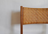 Oak and Cane Dining Chairs model 351 designed by Peter Hvidt & Orla Mølgaard-Nielsen, Set of 3