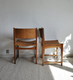 Oak and Cane Dining Chairs model 351 designed by Peter Hvidt & Orla Mølgaard-Nielsen, Set of 3