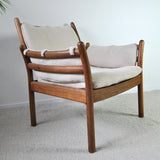 Rare Illum Wikkelsø Lounge Chair Model Genius in Oak by CFC Silkeborg, Denmark