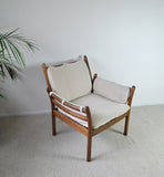 Rare Illum Wikkelsø Lounge Chair Model Genius in Oak by CFC Silkeborg, Denmark