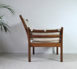 Rare Illum Wikkelsø Lounge Chair Model Genius in Oak by CFC Silkeborg, Denmark