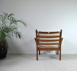 Rare Illum Wikkelsø Lounge Chair Model Genius in Oak by CFC Silkeborg, Denmark