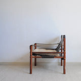 Arne Norell rosewood and leather lounge chairs model Sirocco