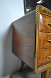 Italian Art Deco Walnut and Maple Commode with mirror