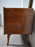 Italian Art Deco Walnut and Maple Commode with mirror