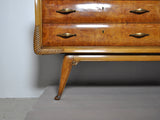 Italian Art Deco Walnut and Maple Commode with mirror