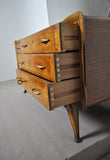 Italian Art Deco Walnut and Maple Commode with mirror