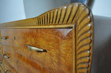 Italian Art Deco Walnut and Maple Commode with mirror