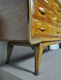 Italian Art Deco Walnut and Maple Commode with mirror