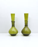 Antique Green Decanter or Vase with Attached Glass Wire, Holmegaard, Denmark