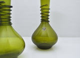 Antique Green Decanter or Vase with Attached Glass Wire, Holmegaard, Denmark
