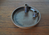 Danish candle holder made of stoneware with a harefur glaze