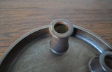 Danish candle holder made of stoneware with a harefur glaze