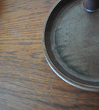 Danish candle holder made of stoneware with a harefur glaze