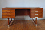  Kai Kristiansen free standing teak desk model EP 401 for Feldballes Møbelfabrik