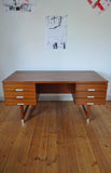  Kai Kristiansen free standing teak desk model EP 401 for Feldballes Møbelfabrik