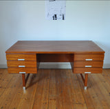  Kai Kristiansen free standing teak desk model EP 401 for Feldballes Møbelfabrik
