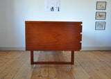  Kai Kristiansen free standing teak desk model EP 401 for Feldballes Møbelfabrik