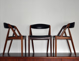 Kai Kristiansen dining chairs model 31, set of 3