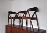 Kai Kristiansen dining chairs model 31, set of 3