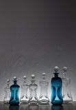 Holmegaard "Klukflasker", Set of 7 Mouth Blown Cluck Bottles or Decanters