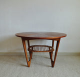 Teak Coffee Table with caned Rack designed by Kurt Østervig