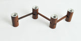 Danish Modern Folding Candleholder in Wood and Aluminium, 1960s