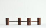 Danish Modern Folding Candleholder in Wood and Aluminium, 1960s
