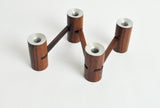 Danish Modern Folding Candleholder in Wood and Aluminium, 1960s