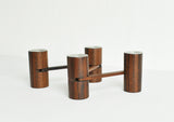 Danish Modern Folding Candleholder in Wood and Aluminium, 1960s
