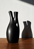 Swedish black glazed ceramic vases by Lillemor Mannerheim, set of 2