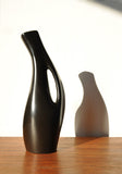Swedish black glazed ceramic vases by Lillemor Mannerheim, set of 2
