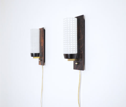 Danish Modern Rosewood and Glass Wall Sconce from Lyfa Studio Njord