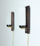 Danish Modern Rosewood and Glass Wall Sconce from Lyfa