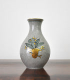 Craquele glaze porcelain Vase, gold and green on grey, Lyngby Porcelain, 1930s
