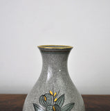 Craquele glaze porcelain Vase, gold and green on grey, Lyngby Porcelain, 1930s
