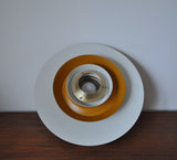 Multi-layered brass pendant lamp designed by Lyskær, Denmark 1960s