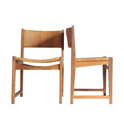 Oak and Cane Dining Chairs model 351 designed by Peter Hvidt & Orla Mølgaard-Nielsen