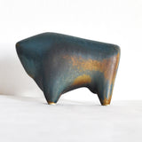 Danish abstract ceramic bull figurine by Børge Jørgensen