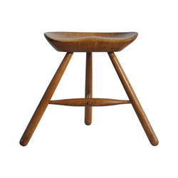 Arne Hovmand-Olsen Solid Beech Stool, Denmark, 1950s