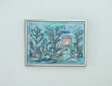 Contemporary Danish painting "Garden with red House" by Mette Birckner, 2018