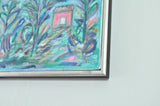 Contemporary Danish painting "Garden with red House" by Mette Birckner, 2018