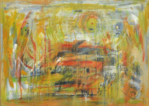 Contemporary painting "A City - IV", oil on canvas by Mette Birckner, 2005