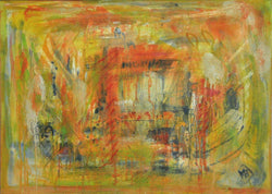 Contemporary painting "A City - I", oil on canvas by Mette Birckner, 2005