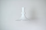 White Mouth Blown Opaline Glass Pendant for Holmegaard, Denmark, 1980s