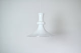 White Mouth Blown Opaline Glass Pendant for Holmegaard, Denmark, 1980s